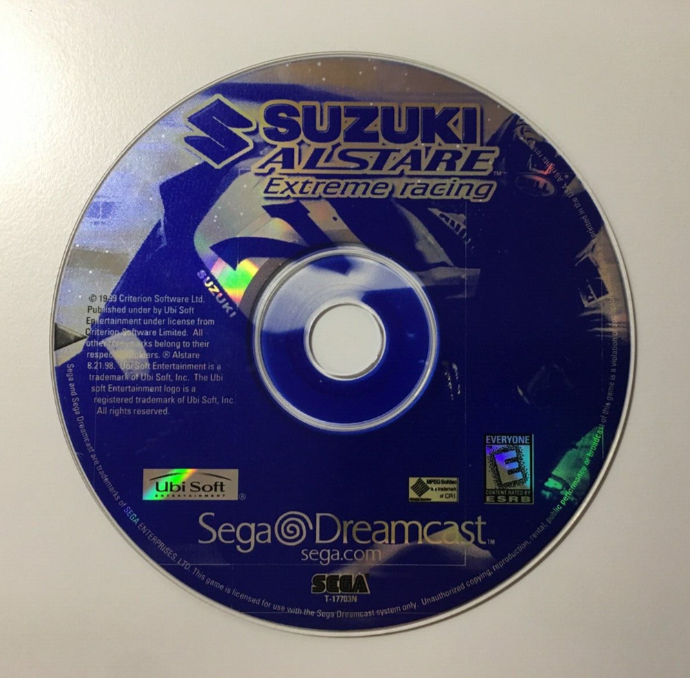 Suzuki Alstare Extreme Racing (Sega Dreamcast, 1999) Disc Only - Tested